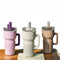 730ml Insulated Car Tumbler with Handle, Straw & Locking Lid